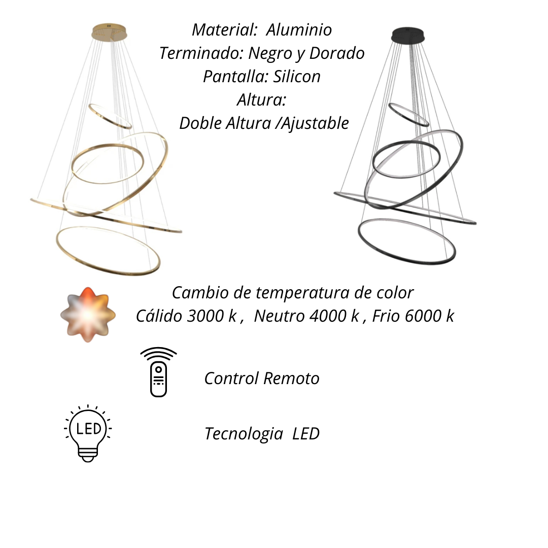 Messina, Luminaria de colgar LED  Integrado