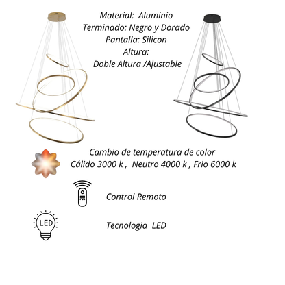 Messina, Luminaria de colgar LED  Integrado