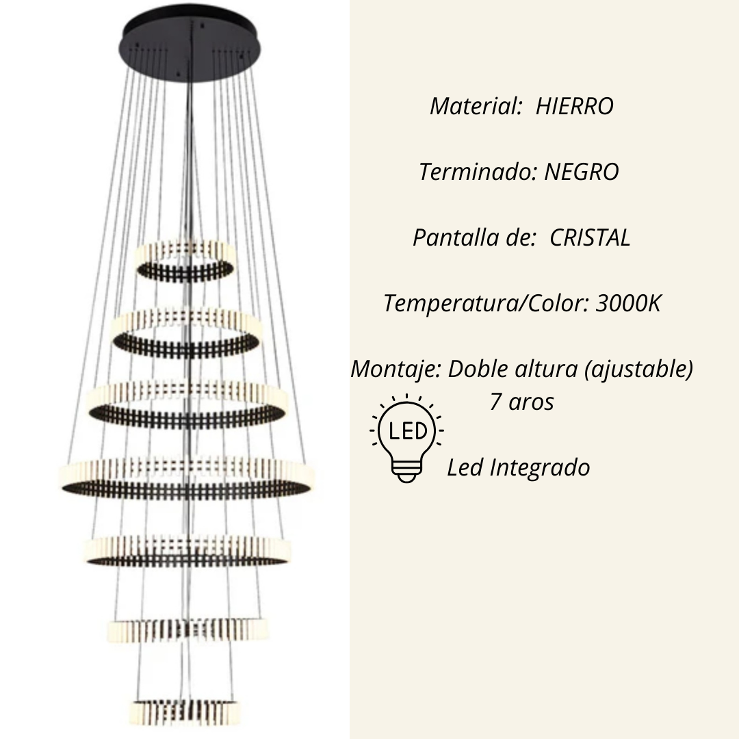 Piano, Luminaria de colgar LED  Integrado